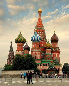 an ornate building with many spires on it