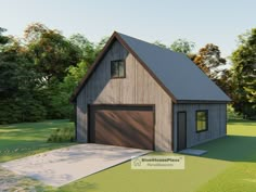 a two car garage is shown in this rendering