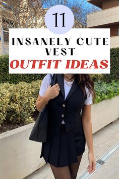 Thinking about what to wear with a vest and how to style a vest? This post shows you the ultimate list of cute vest outfits for women including black sweater vest outfits, puffer vest outfits, vest outfits for winter, vest outfits for summer, and more. Save this post on how to wear a vest for later! Cute Vest Outfits, Outfits Puffer Vest, Winter Vest Outfits, Style A Vest, How To Style A Vest, Puffer Vest Outfits