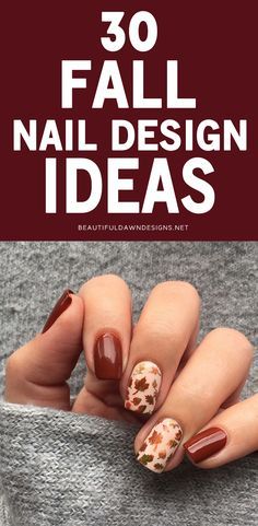 Simple Fall Nail Ideas, Simple Fall Nail, Nail Ideas Fall, Fingernail Designs