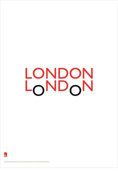 the london logo is shown in red and black on a white background, as well as an