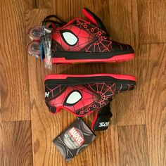 New With Tags And In Original Box Never Been Worn Authentic Marvel Spider-Man Heelys. Vintage You Will Not Find These Sneakers In Store. Let Your Little One Roll Around Town With These Sporty Spider Man Sneakers. Have Your Children Seen The Latest Spider- Man Across The Spider- Verse Yet? They Will Love These Size 4youth Sneakers That Will Last A Long Time With Its Black And Red Color That’s Hard To Attract Stains Spider Man Things, Spider Shoes, Cool Shoes For Men, Spiderman Shoes, Casual Sneakers For Men, Marvel Shoes, Spiderman Gifts, Miles Spiderman, Man Sneakers