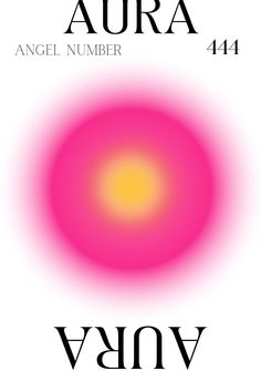 an orange and pink circle with the word aura on it