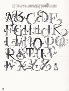 an old fashioned alphabet with the letters in it