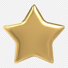 a gold star on a transparent background