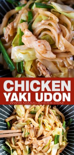 chicken yaki udon is an easy and delicious way to use up leftover noodles