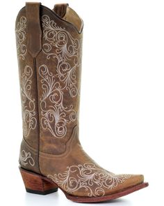 Circle G Women's Scrolling Embroidery Western Boots - Snip Toe, Tan Shyanne Boots, Womens Cowgirl Boots, Boot Barn, Corral Boots, Ariat Boots, Roper Boots, Embroidered Boots, Dan Post, Cowboy Boots Women