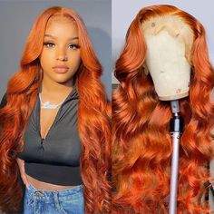 PRICES MAY VARY. 【Ginger Orange Lace Front Wigs Human Hair Material】: Made with 100% Unprocessed Grade 10A Brazilian Virgin Human Hair .Ginger wig human hair are made of human hair from young and healthy girl donors. Ginger frontal wigs human hair dyed with natural plant hair dyes, healthy and natural, voluminous and thick, soft and elastic, odorless, soft and smooth, comfortable for the skin , orange lace front wig durable and reusable. 【Ginger Lace Front Wigs Human Hair Pre Plucked Features】: Frontal Wig Body Wave, Long Human Hair Wigs, Ginger Hair Color, Short Human Hair Wigs, Lace Front Wigs Human Hair, Brazilian Remy Hair, 100 Human Hair Wigs, Wigs Human Hair, Colored Wigs