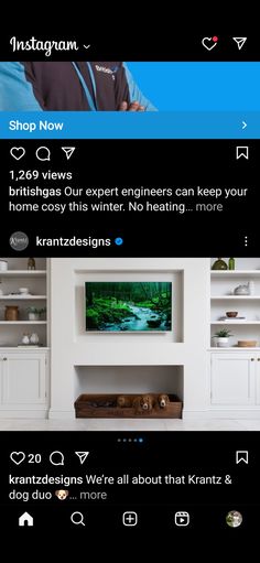 the instagram page on instagram com shows an image of a man sitting in front of a flat screen tv