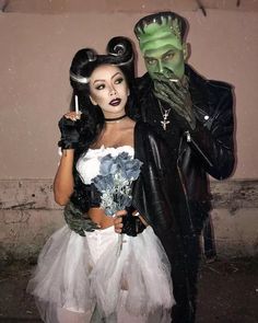 Frankenstein Halloween Costumes, Unique Couple Halloween Costumes, Funny Couple Halloween Costumes, Best Couples Costumes, Halloween Beauty