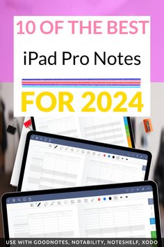 the text reads, 10 off the best ipad pro notes for 2014 with an image of two