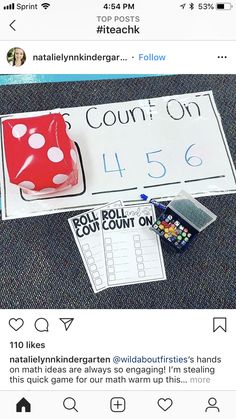 an instagram page with a red dice and some other items on top of it