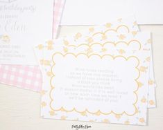 three cards with the words happy birthday written in white, yellow and pink on them