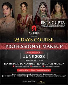 Beauty Course Poster, Salon Course Poster, Makeup Academy Interior Design, Makeup Academy Interior, Makeup Notes