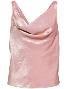 rose pink silk cowl neck V-back straight hem Dope Clothes, Pink Iridescent, Silk Outfit, Pink Tank, Dope Outfits, Cynthia Rowley, Pink Tank Top, Pink Silk, Lady Dior