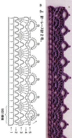 the crochet pattern is shown next to an image of it's ruler