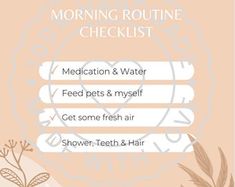 the morning routine checklist is displayed in this screenshot