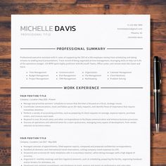 a professional resume template on top of a wooden table