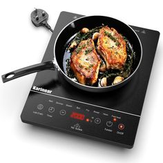 The portable cooktop has 9 power levels (200W-2000W) and 9 temperatures (250 ° F~1100 ° F) to be adjusted. You can use the portable burners for cooking easily, such as meat, summer, steam, boil, dry, fast, heavy, fast heat. Portable Cooktop, Food Outdoor, Ceramic Cooktop, Electric Hob, Glass Cooktop, Electric Cooktop, Camping Glamping, Cooktops, Electric Stove