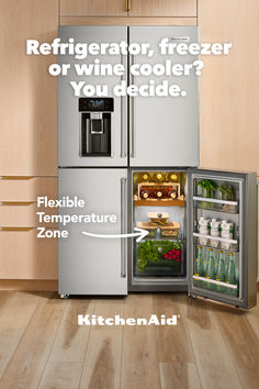 refrigerator freezer or wine cooler? you decide flexible temperature zone kitchen aid is available