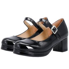 PRICES MAY VARY. 【Patent Mary Janes 】Heel Measures Approximately:1.96"/5cm,Platform:1.5cm/0.59" 【KAWAII SHOES】Outer Material:Patent leather;Dressy closed toe shows your elegant and temperament fashion buckle and strappy makes mary janes more eye-catching , and easy to pull on and off well. 【COLOR CHOOSE】The chunky 3-Black mary janes with such classic and gorgeous colors, like white,black,3-Black, etc.The women pumps will fit with all of your clothes in your closet,like jeans,dress,overcoat,sweat Black Heeled Mary Janes, Dress Overcoat, Patent Mary Janes, Patent Leather Mary Janes, Black Mary Janes, Black Mary Jane Heels, Another Day Another Slay, Best Gift For Women, Mary Jane Platform Shoes