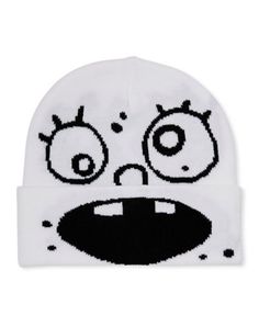 You'll be screaming all types of gibberish once you put on this officially licensed DoodleBob Cuffed Beanie Hat. This white hat is a perfect winter choice for any fans of SpongeBob and pays homage to one of the most iconic characters from the show! You'll be so excited to add this hat to your collection you may even start talking like DoodleBob! Officially licensed Exclusively at Spencer's Regular fit Mid crown Material: Acrylic Care: Hand wash cold Imported Playful White Beanie For Winter, White Novelty Hat For Halloween, White Halloween Cap, Playful White Beanie One Size Fits Most, Fun White Winter Hat, Playful White Beanie One Size, Playful White Cap Beanie, Playful White Adjustable Beanie, Playful White Beanie Cap