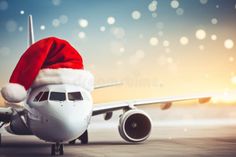 Christmas travel concept. An airplane wearing a red Father Christmas santa hat stock photo Christmas Santa Hat, Christmas Travel, Aircraft Design, Father Christmas, Wearing Red, Christmas Santa, Santa Hat, Aircraft