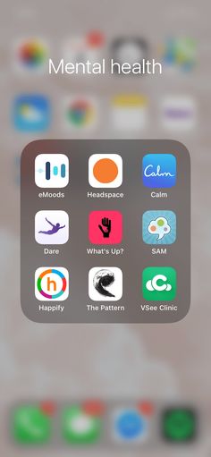 the mental health app is displayed on an iphone's screen, with icons in different colors