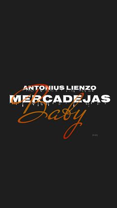 an orange and black background with the words, autobus leno mercadejas baby