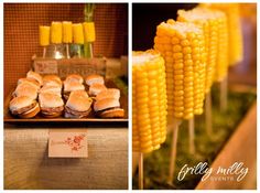 corn on the cob and other food items