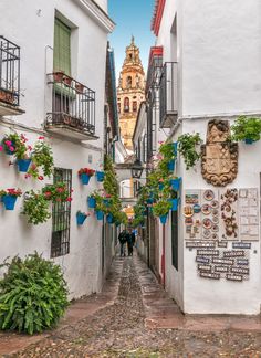 an old town with white walls and windows