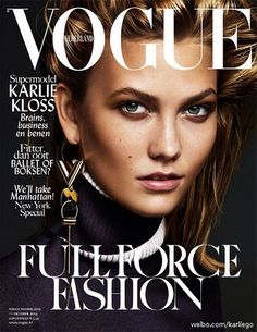 a magazine cover with a beautiful woman on it's face and the words vogue written in