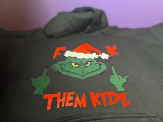 Featured in our TikTok videoskycustoms. This hoodie is perfect for this season. Fill your Christmas with humor, laughter, and love by purchasing this snuggly, Grinch hoodie! This design was made by layered iron-on vinyl and heat pressed onto a 100% COTTON hoodie. Grinch Vinyl, Grinch Hoodie, Cute Grinch, Christmas Hoodie, Grinch Christmas, Iron On Vinyl, Christmas Hoodies, Cotton Hoodie, Grinch