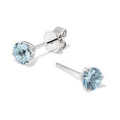 These colorful natural aquamarine stud earrings are perfect for a March birthday or any lover of aquamarine. Crafted in quality sterling silver  they feature a touch of ornate milgrain detailing along the sides. Aquamarine Studs, March Birthday, Natural Aquamarine, Girls Best Friend, Aquamarine, Sterling Silver Earrings, Silver Earrings, Stud Earrings, Sterling Silver