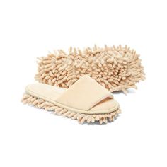 a pair of slippers that are made out of microfit and dust on top of each other