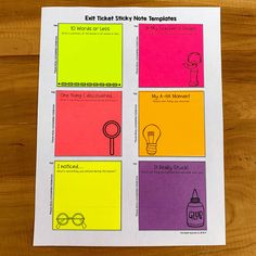 an easy to do activity for students to learn how to use sticky notes