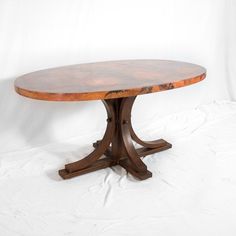 Vestal oval Copper dining table Copper Dining Table, Round Copper Coffee Table, Copper Coffee Table, Dining Table Height, Copper Top Table, Copper Top, Wood Bark, Copper Table, Oval Dining Table