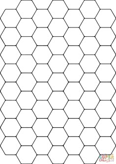 the hexagonal pattern is shown in black and white, with no lines on it