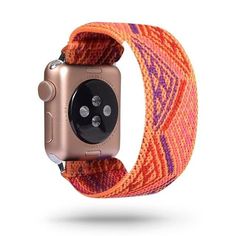 an orange and pink apple watch band