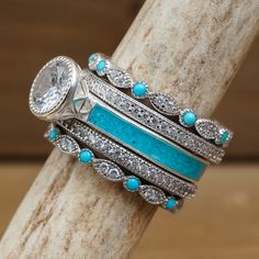 Elk Ivory Jewelry, Ivory Jewelry, Turquoise Wedding Rings, Elk Ivory, Turquoise Resin, Native American Beadwork Patterns, Rings Metal, Turquoise Wedding