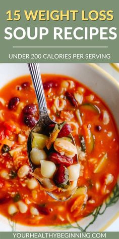 Recipes Under 200 Calories, Low Calorie Soup Recipe, Low Fat Soups, Soup Recipes Healthy Vegetarian, Easy Healthy Soup, Easy Soup Recipes Healthy, Chicken Soups, Low Calorie Soup