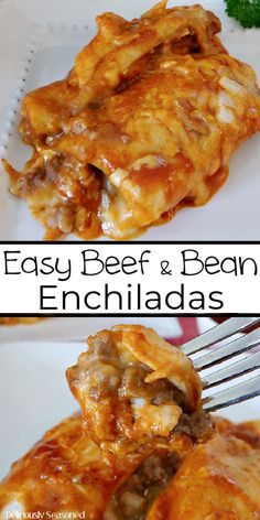 easy beef and bean enchiladas are the perfect side dish for any meal