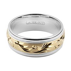 Solid Gold Wedding Band, Wide Wedding Bands, Band Fashion, Comfort Fit Wedding Band, Fashion Ring, Silver And Gold, 925 Sterling Silver Ring