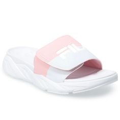 Fila Zen Slide Layered Women's Sandals Slides Athletic Casual Pink White 6 Comfort And Style Meet In This Women's Slide Sandal From Fila. Shoe Features A Fun, Lightweight, Comfortable Slide With An Eva Combination Midsole/Outsole For Cushioning And Comfort Shoe Construction Synthetic Upper Mesh Lining Eva Midsole Eva Outsole Shoe Details Round Toe Slip-On Closure Eva Footbed Imported White Synthetic Slip-on Slippers, White Synthetic Sandals For Summer, White Eva Sandals For Vacation, Casual White Slip-on Flip Flops, White Eva Slide Slippers, White Eva Slippers For The Beach, White Open Toe Eva Sandals, White Flat Eva Slippers, White Closed Toe Sandals For Spring