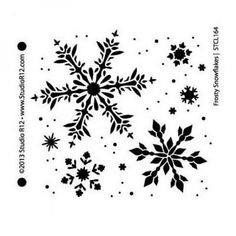 a snowflake is shown in black and white, with stars on the bottom