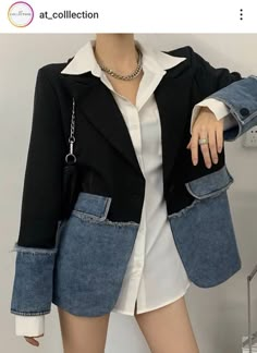 Blazer Jackets For Women, Denim Suit, Looks Street Style, Blazer Fashion, Tops Fall, Outdoor Outfit, Jacket Women