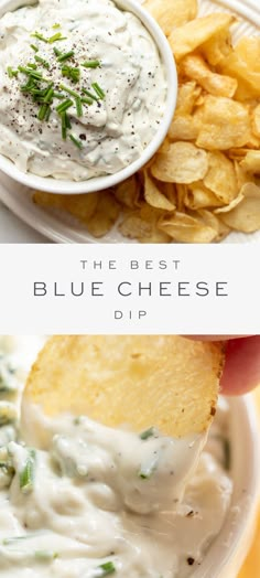 the best blue cheese dip is served with chips