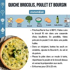 a broccoli and cheese quiche with instructions