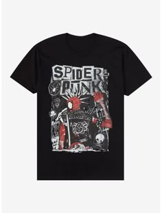 Spider Verse Spider Punk, Spider Man Clothes, Spider Man T Shirt, Spider Punk, Spider Man Across The Spider Verse, Punk Shirt, Across The Spider Verse, Punk T Shirt, Tall Hoodies