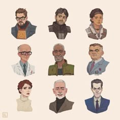 an image of people with different facial expressions on their faces in the style of star wars